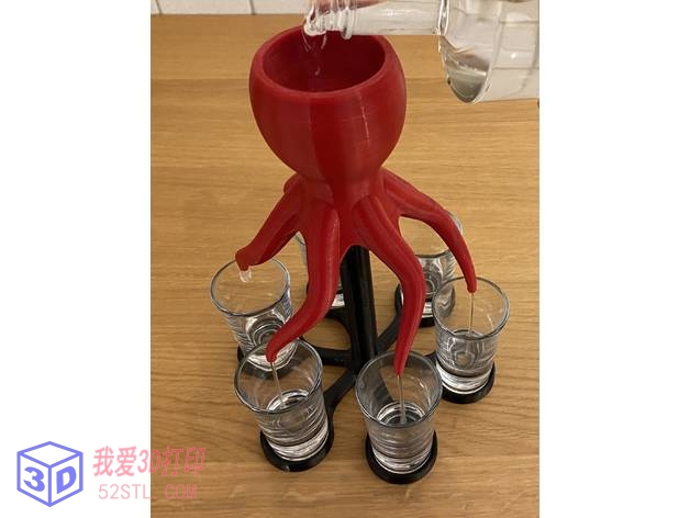 章鱼分酒器-3d打印模型stl免费下载-百度网盘云【我爱3D打印】