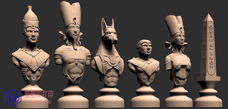 图片[4]-埃及法老亡灵版国际象棋-3d打印模型stl下载-百度网盘云【我爱3D打印】