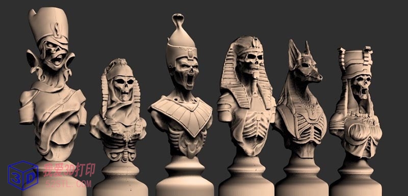 图片[2]-埃及法老亡灵版国际象棋-3d打印模型stl下载-百度网盘云【我爱3D打印】