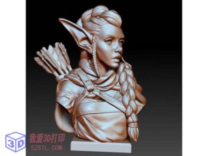 精灵弓箭手半身像-3d打印模型stl-【我爱3D打印】