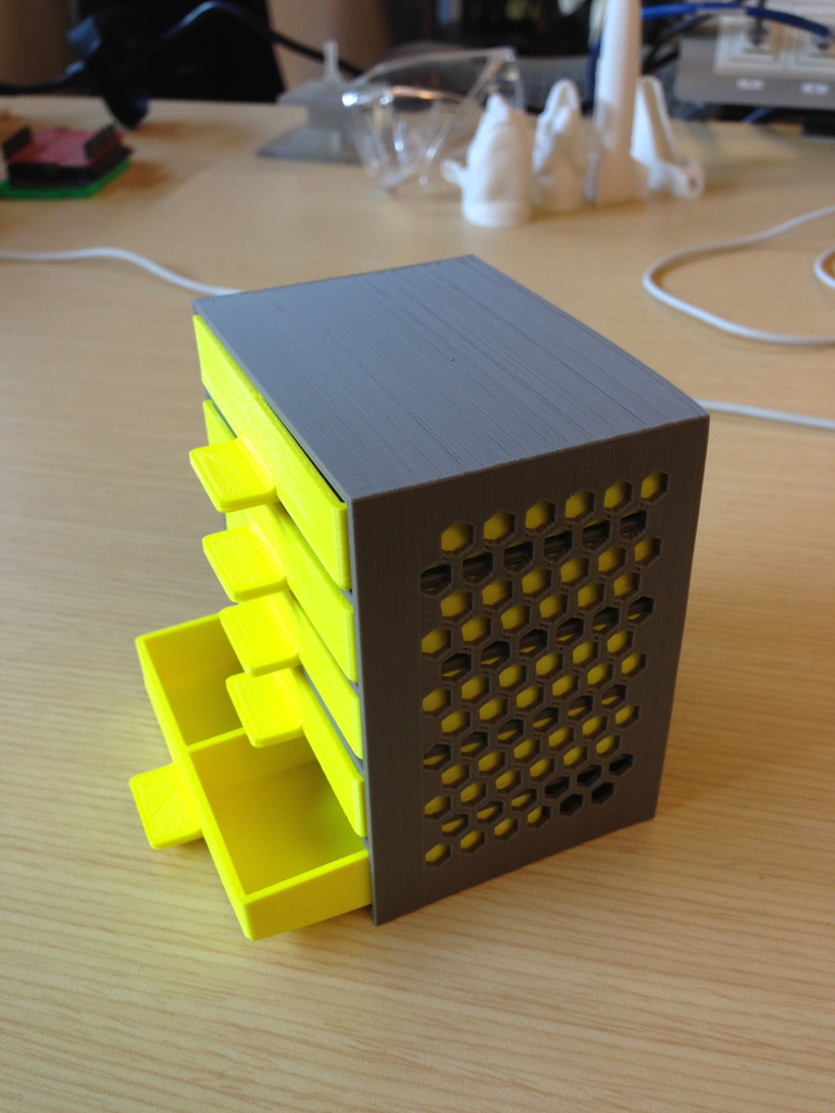 图片[1]-3D打印STL立式带开孔5层抽屉盒
