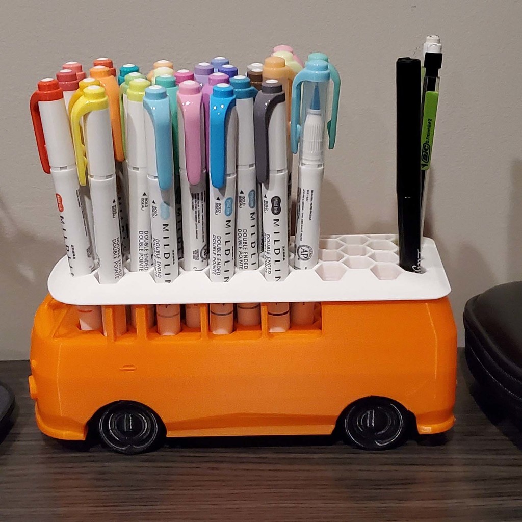 3D打印stl 公共汽车笔架