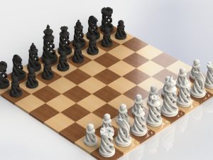 3D打印模型stl-螺旋版国际象棋-【我爱3D打印】