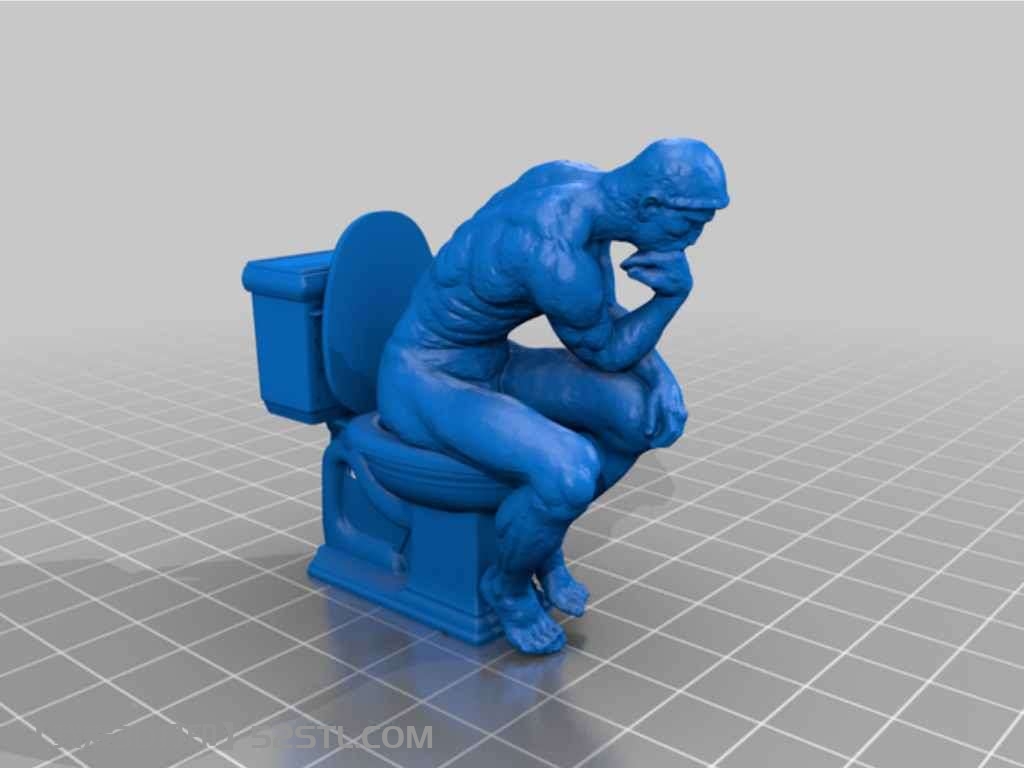 马桶上的思考者-3d打印模型stl免费下载-百度网盘云【我爱3D打印】