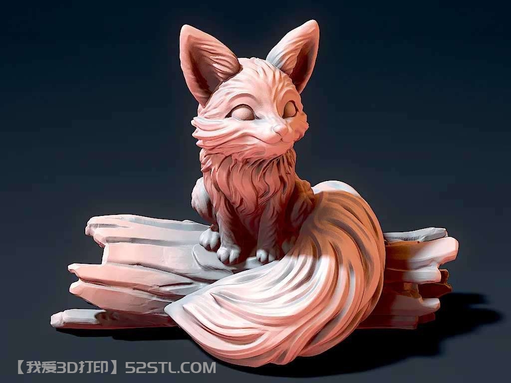 可爱的狐狸-3d打印模型stl积分下载-百度网盘云【我爱3D打印】