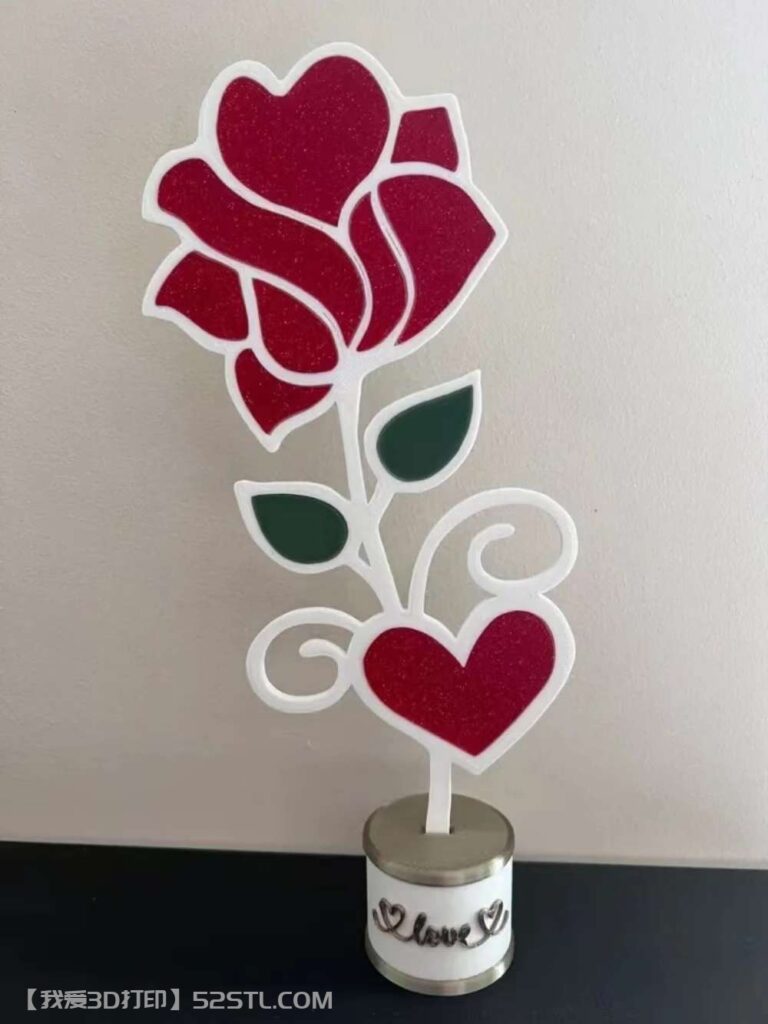 三八女神节之玫瑰花3D花-3d打印模型stl