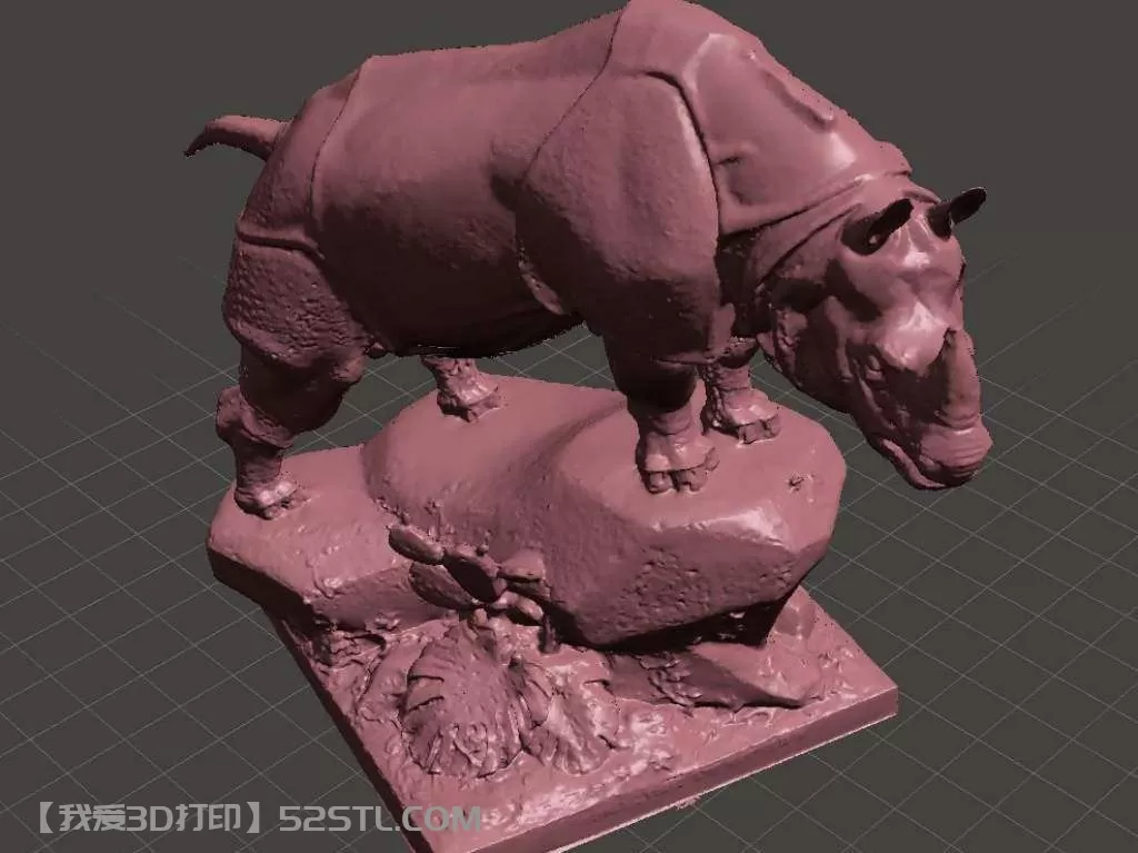 犀牛雕塑模型-3d打印模型stl免费下载-百度网盘云【我爱3D打印】