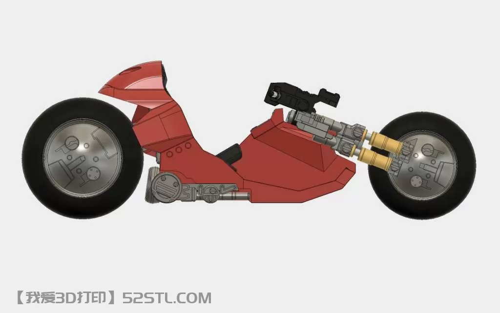 可组装阿基拉摩托全套件-3d打印模型stl