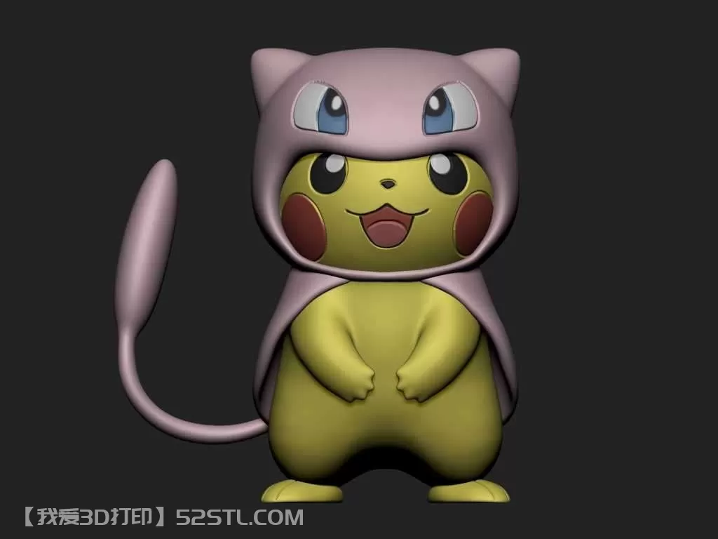 宠物小精灵皮卡丘Cosplay Mew-3d打印模型stl下载-百度网盘云下载【我爱3D打印】