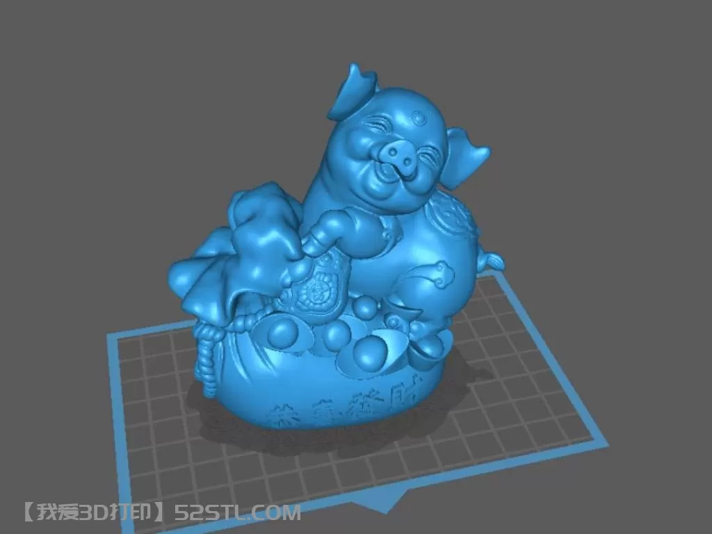 十二生肖恭喜发财猪摆件-3d打印模型stl