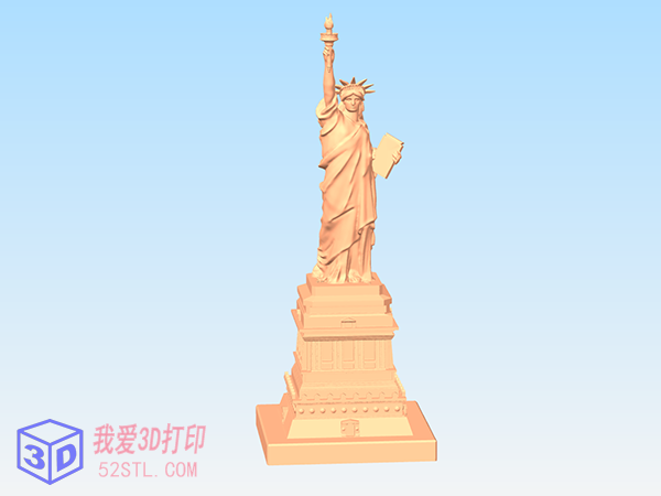 纽约曼哈顿自由女神像-3d打印模型stl模型图