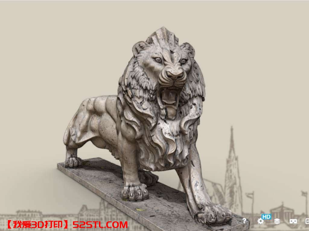 咆哮的雄狮雕像-3d打印模型stl积分下载-百度网盘云【我爱3D打印】