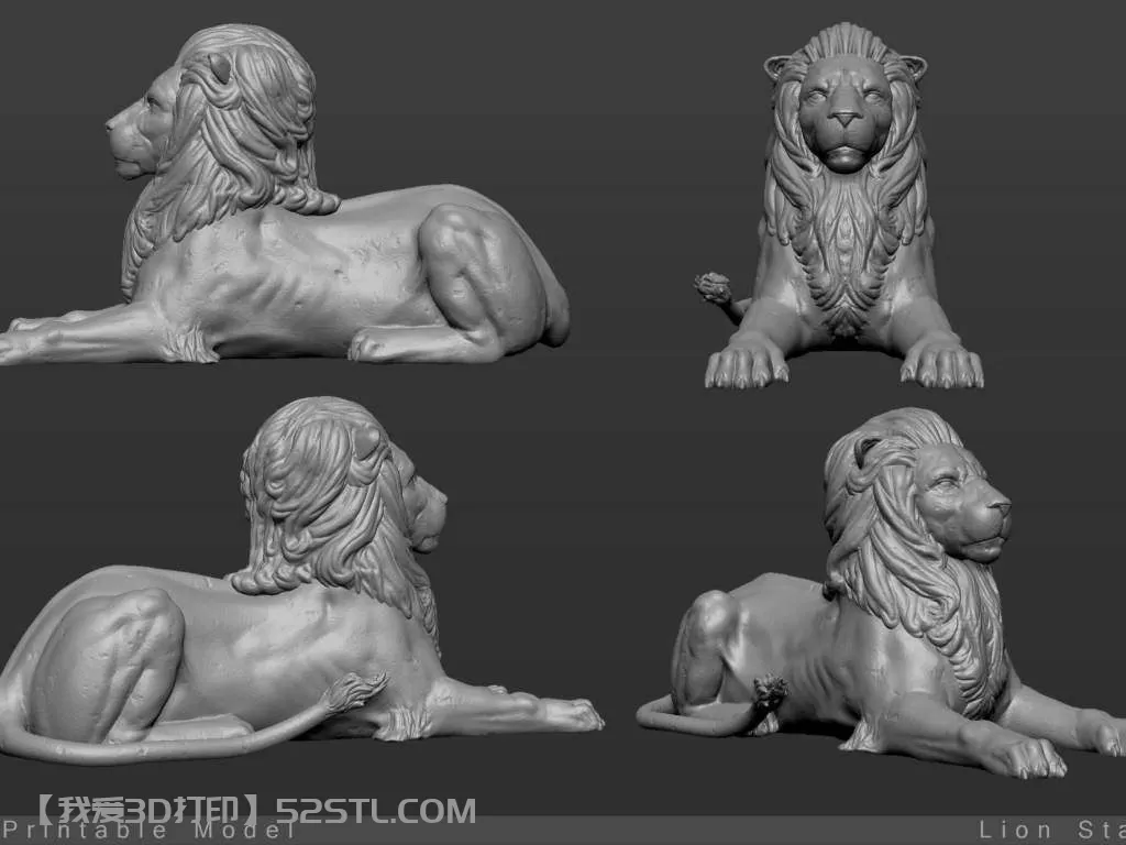 坐姿狮子雕像-3d打印模型stl免费下载-百度网盘云【我爱3D打印】