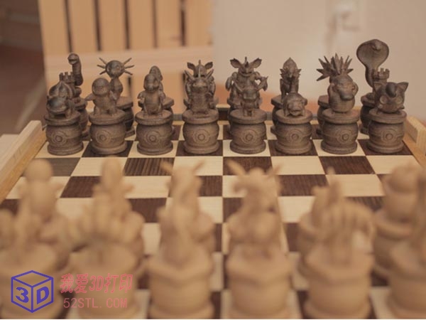 口袋妖怪国际象棋套装-3d打印模型stl下载实物图