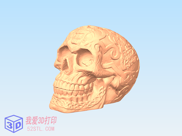 凯尔特人头骨-3d打印模型stl下载模型图