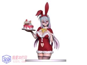 兔女郎手办圣诞小雕像-3d打印模型stl下载-【我爱3D打印】