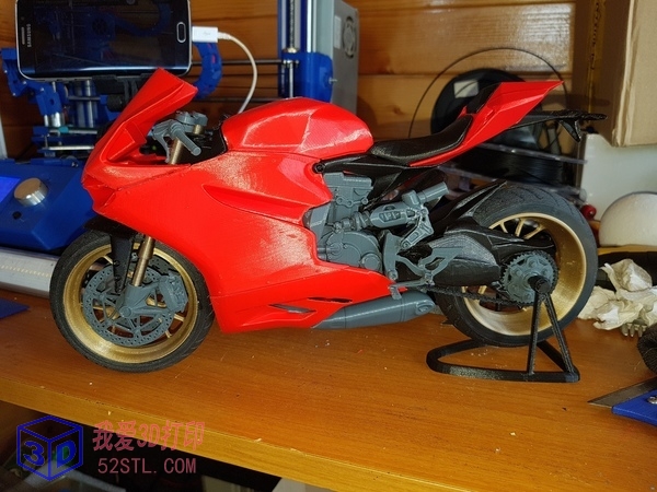 杜卡迪1199超级摩托车（复杂）-3d打印模型