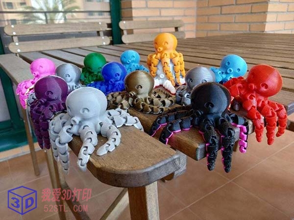 可爱的迷你章鱼（八爪鱼）-3d打印模型stl