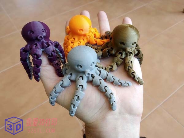 可爱的迷你章鱼（八爪鱼）-3d打印模型stl