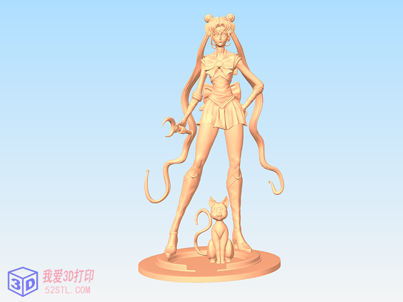 美少女战士水手火星月野兔和露娜-3d打印模型3mf图片