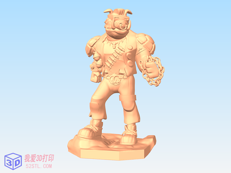 忍者神龟角色-猪面怪贝博普（Bebop）手办-3d打印模型stl格式-3d打印模型库-百度网盘下载【我爱3D打印】