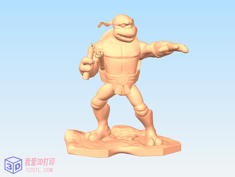 忍者神龟-米开朗基罗/Michelangelo手办模型-3d打印模型stl模型图