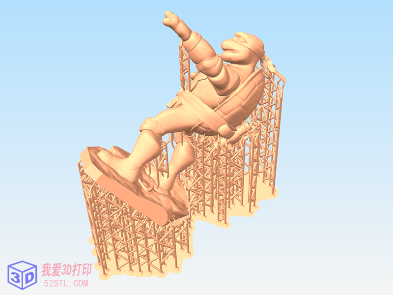 忍者神龟-米开朗基罗/Michelangelo手办模型-3d打印模型stl带支撑