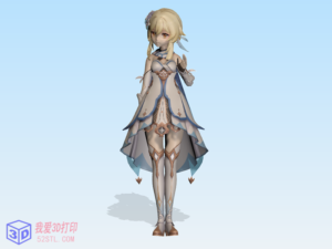 原神游戏手办-荧Lumine站立版手办-3d打印模型stl-【我爱3D打印】