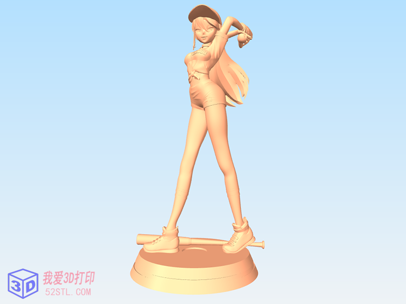 原神-北斗棒球少女手办-3d打印模型stl模型图
