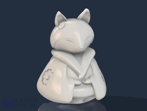 3D打印模型stl-情人节狐狸夫妇小玩偶-母狐狸