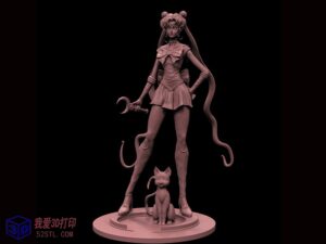 美少女战士水手火星月野兔和露娜-3d打印模型3mf-【我爱3D打印】