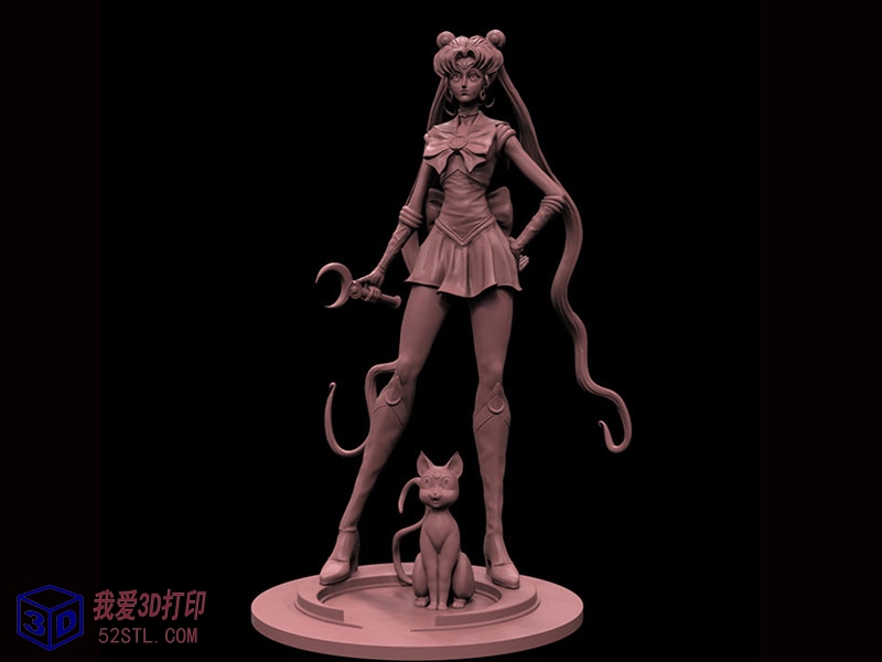 美少女战士水手火星月野兔和露娜-3d打印模型stl格式-3d打印模型库-百度网盘下载【我爱3D打印】