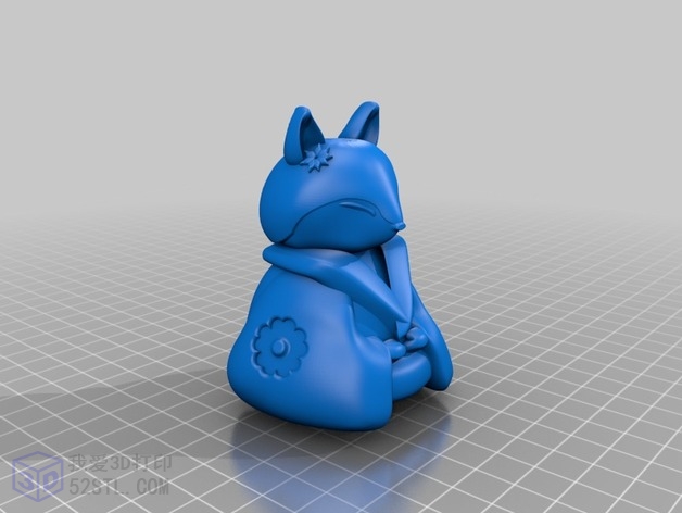 3D打印模型stl-情人节狐狸夫妇小玩偶母狐狸