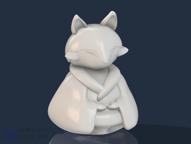 3D打印模型stl-情人节狐狸夫妇小玩偶-公狐狸