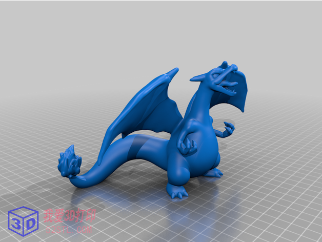 喷火龙（口袋妖怪）-3d打印模型stl下载模型图