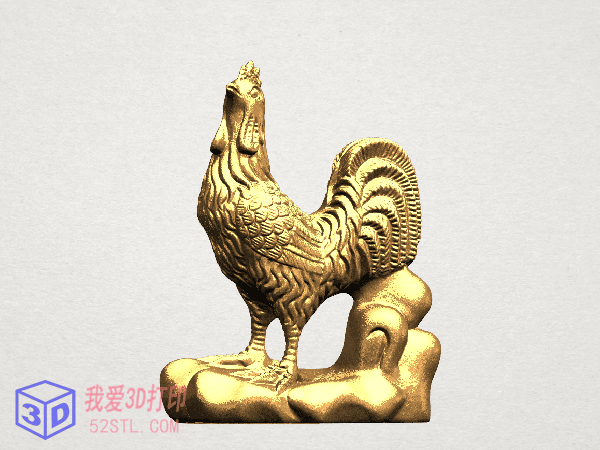 金鸡雕像-3d打印模型stl模型图片