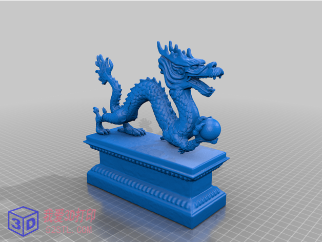 中国龙戏珠-3d打印模型stl免费下载-百度网盘云下载【我爱3D打印】