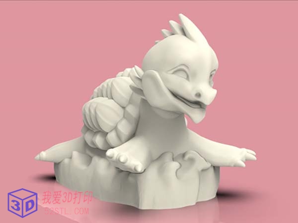 可爱小龙龟桌面模型-3d打印模型stl实物图