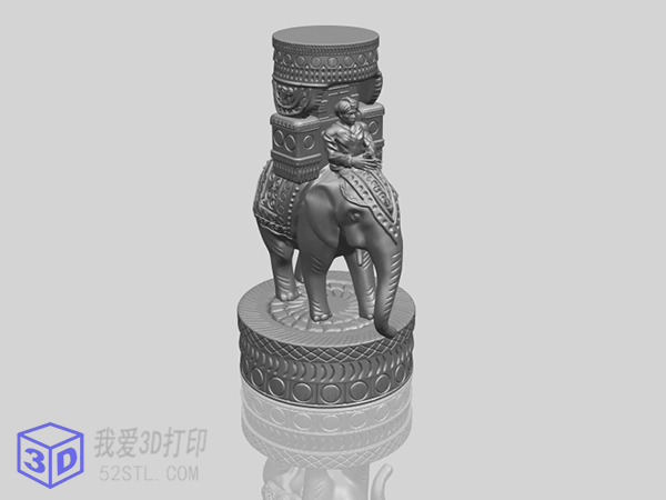 印度大象雕塑-3d打印模型stl图片