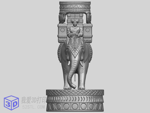 印度大象雕塑-3d打印模型stl图片