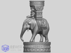 印度大象雕塑-3d打印模型stl-【我爱3D打印】