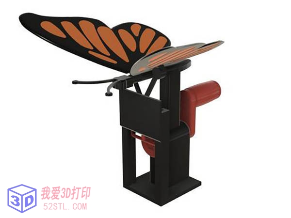 蝴蝶飞在花丛中-3d打印模型stl免费下载-百度网盘云下载【我爱3D打印】