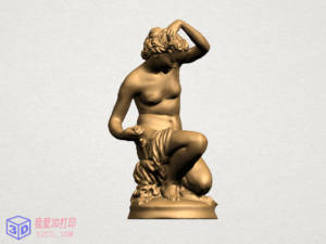 裸体女孩美女出浴雕塑(二)-3d打印模型stl-【我爱3D打印】