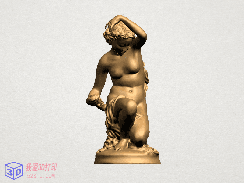 裸体女孩美女出浴雕塑(二)-3d打印模型stl图片