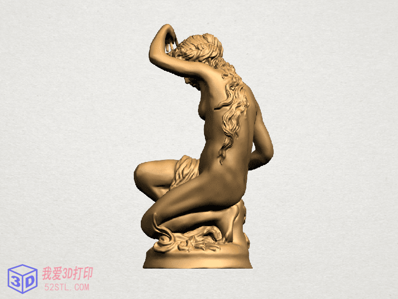裸体女孩美女出浴雕塑(二)-3d打印模型stl图片