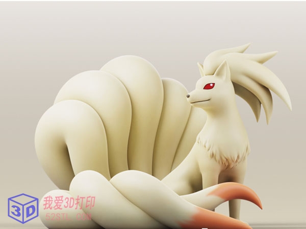 九尾狐精灵宝可梦-3d打印模型stl免费下载-百度网盘云下载【我爱3D打印】