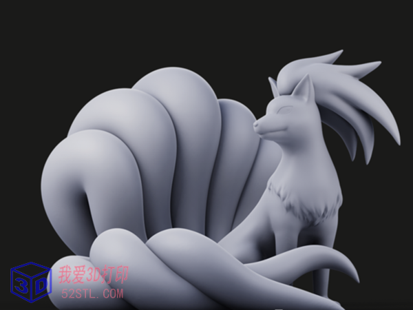 九尾狐精灵宝可梦-3d打印模型stl模型图