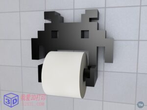 太空入侵者卫生纸架-3d打印模型stl下载-【我爱3D打印】