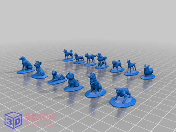 12种狗狗3d打印模型合集-3d打印模型stl模型图