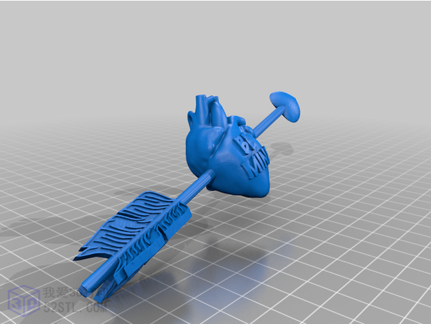 3D打印模型stl-情人节之一箭穿心